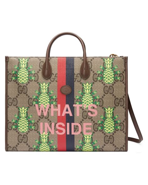 Gucci Pineapple GG Supreme medium tote